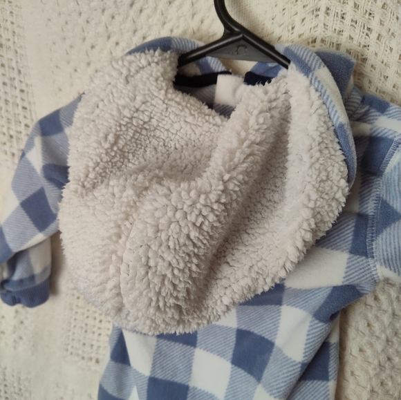 Carter's Little Explorer Hooded Cold Weather Suit Footless Pockets Plaid 24 Mo - Picture 8 of 9